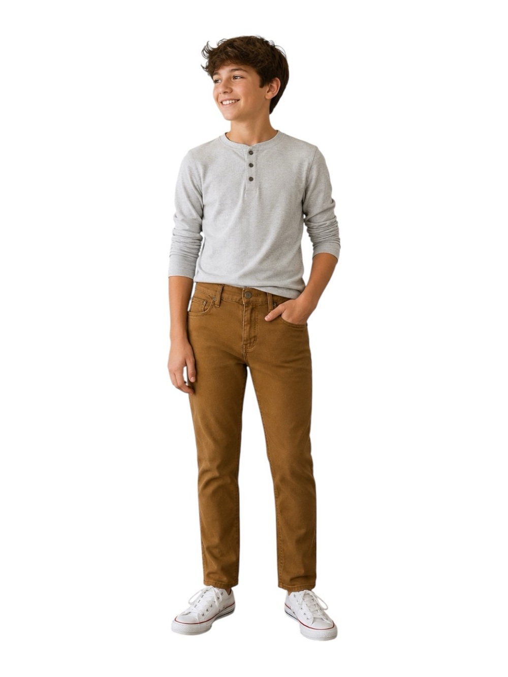 Old Navy Boys Size 12 Slim Brown Stretch Pants
